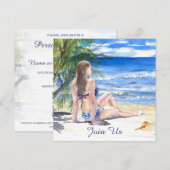 *~ Tropisch strand algemeen AR29 ELK FEestJE Party Kaart (Voorkant / Achterkant)