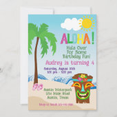 Tropisch strand Aloha Luau verjaardagsuitnodiging Kaart (Voorkant)