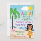 Tropisch strand Aloha Luau-verjaardagsuitnodiging Kaart (Voorkant)