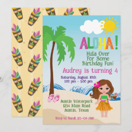 Tropisch strand Aloha Luau verjaardagsuitnodiging Kaart
