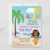 Tropisch strand Aloha Luau-verjaardagsuitnodiging Kaart (Voorkant)