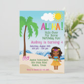 Tropisch strand Aloha Luau-verjaardagsuitnodiging Kaart (Staand voorkant)