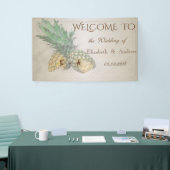 Tropisch strand, ananas-bruiloft banner (Beurs)
