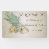 Tropisch strand, ananas-bruiloft banner (Horizontaal)