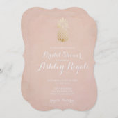 Tropisch Strand Ananas en Roze Roze Bruidsjurk Kaart (Voorkant / Achterkant)