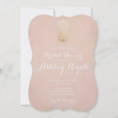 Tropisch Strand Ananas en Roze Roze Bruidsjurk Kaart (Voorkant)