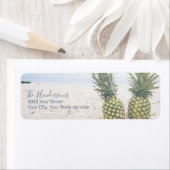 Tropisch strand ananas retouradreslabel etiket (Insitu)