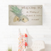 Tropisch Strand,Ananas  Trouwbanner Spandoek (Insitu)