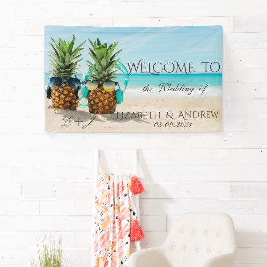 Tropisch strand, ananas Wedding Banner (Insitu)