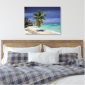 Tropisch strand, Anse Sourse D'Argent, La Digue Canvas Afdruk (Insitu (Slaapkamer))