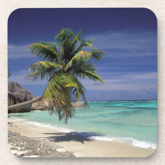 Tropisch strand, Anse Sourse D'Argent, La Digue Drankjes Onderzetter (Voorkant)