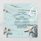 tropisch strand aqua blauwe zeeschelp zeesterren b kaart (Voorkant / Achterkant)