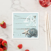 Tropisch strand Aqua Blue Zeester bruiloft Servetten (Insitu)