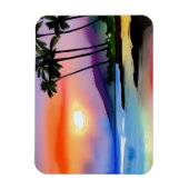 Tropisch strand aquarel landschap magneet (Verticaal)
