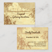 Tropisch strand Art, aangepast Visitekaartje Contactkaartje (Voorkant / Achterkant)