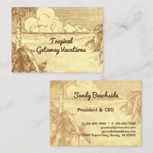 Tropisch  strand Art, aangepast Visitekaartje Contactkaartje