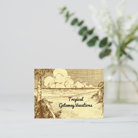 Tropisch  strand Art, aangepast Visitekaartje Contactkaartje (Staand voorkant)