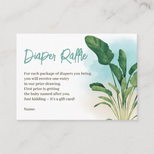 Tropisch strand Baby aan boord van het surf-luierv Informatiekaartje (Voorkant)