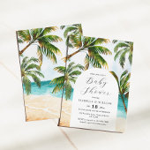 Tropisch strand Baby shower Kaart