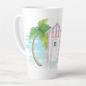 Tropisch strand badende schoonheid latte cup latte mok (Linkerhoek)