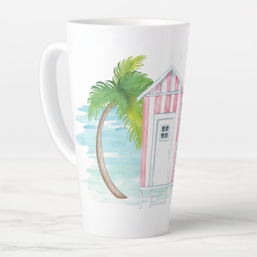 Tropisch strand badende schoonheid latte cup latte mok (Linkerhoek)