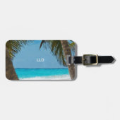 Tropisch strand bagagelabel (Voorkant horizontaal)