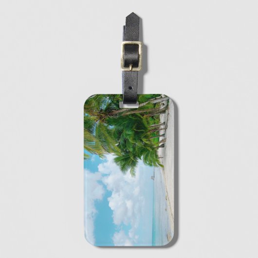 Tropisch strand bagagelabel (Voorkant (verticaal))