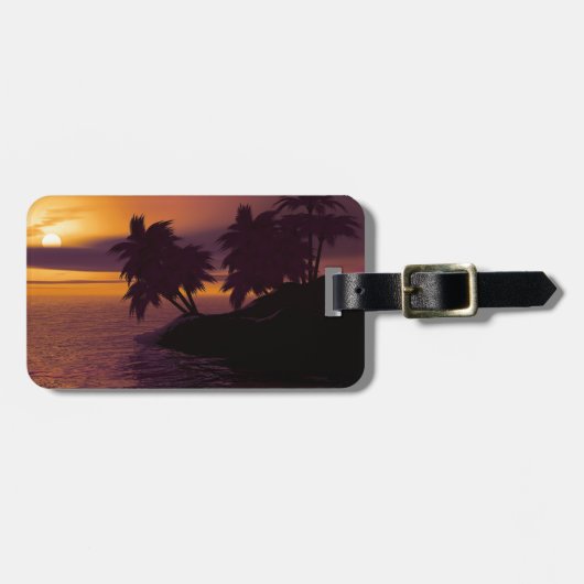 Tropisch strand bagagelabel (Voorkant horizontaal)