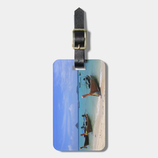 Tropisch strand bagagelabel (Voorkant verticaal)