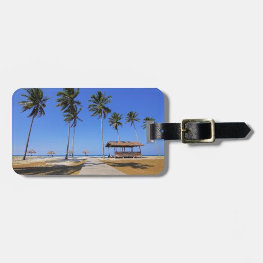Tropisch strand bagagelabel (Voorkant horizontaal)