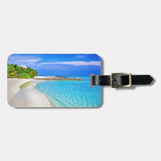 Tropisch strand Bagagelabel (Voorkant horizontaal)