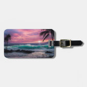 Tropisch strand bagagelabel (Voorkant horizontaal)