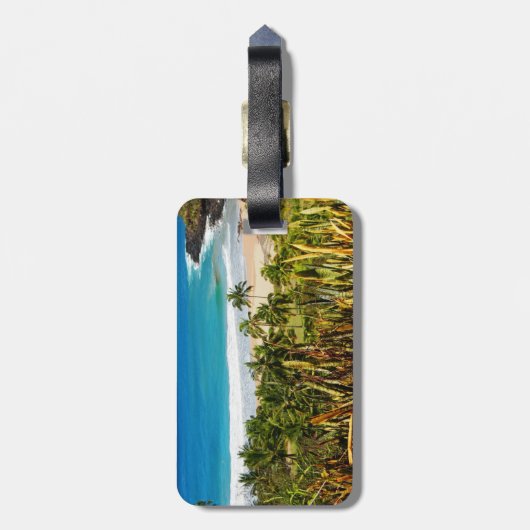 Tropisch strand bagagelabel (Achterkant verticaal)