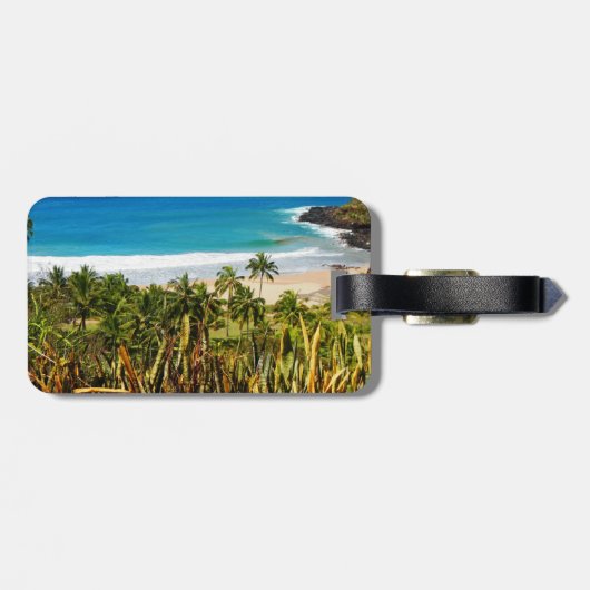 Tropisch strand bagagelabel (Achterkant horizontaal)