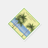Tropisch strand Beach Palm Tree Summer Ocean Wedde Servet (Hoek)