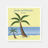 Tropisch strand Beach Palm Tree Summer Ocean Wedde Servet (Voorkant)