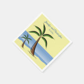 Tropisch strand Beach Palm Tree Summer Ocean Wedde Servet (Hoek)