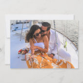 Tropisch strand Beach Photo Weddenschap Save the D Aankondiging (Achterkant)