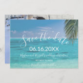 Tropisch strand Beach Photo Weddenschap Save the D Aankondiging (Voorkant / Achterkant)
