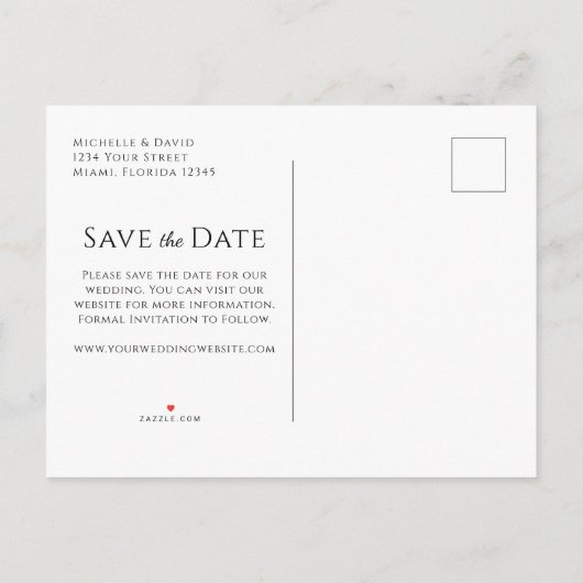 Tropisch strand Beach Photo Weddenschap Save the D Aankondigingskaart (Achterkant)