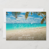 Tropisch strand Beach Photo Weddenschap Save the D Date (Voorkant)