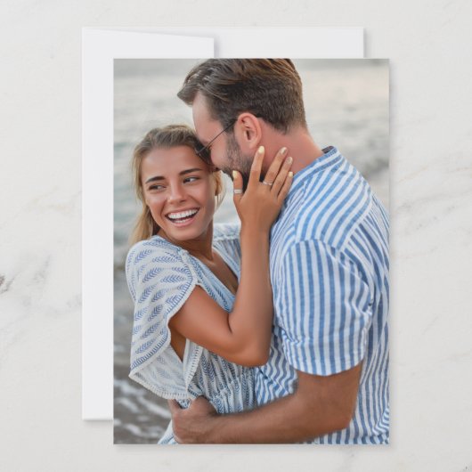 Tropisch strand Beach Photo Weddenschap Save the D Kaart (Achterkant)