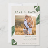 Tropisch strand Beach Photo Weddenschap Save the D Save The Date (Voorkant)