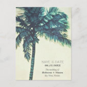 Tropisch strand Beach Weddenschap met bomen Bewaar Aankondigingskaart (Voorkant)