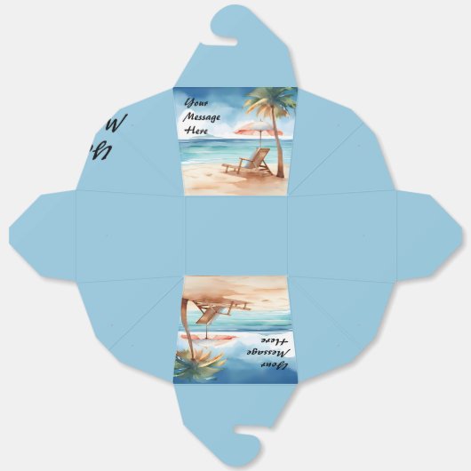 Tropisch strand bedankdoosjes (Ongevouwen)