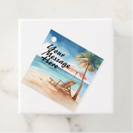 Tropisch strand bedankjes labels