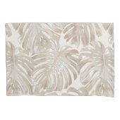 Tropisch strand beige palmbladeren kussensloop (Voorkant-Links)