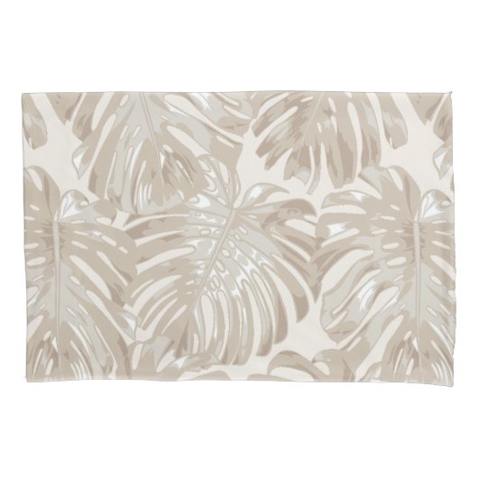 Tropisch strand beige palmbladeren kussensloop (Voorkant-Links)