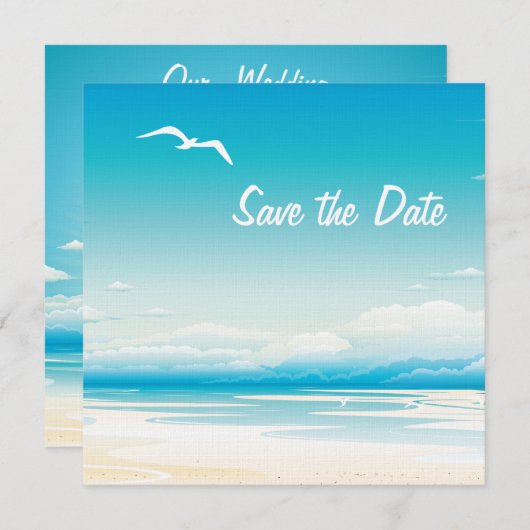 Tropisch strand bespaart de datum van de bruiloft save the date (Voorkant / Achterkant)