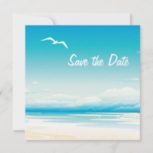 Tropisch strand bespaart de datum van de bruiloft save the date